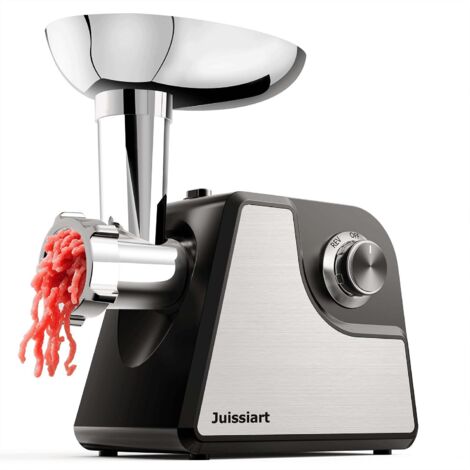 Juissiart MG4130R Tritacarne - Potenza 300W resa di carne 1.2KG/Min materiale della lama acciaio 420 per metallurgia delle polveri - Nero