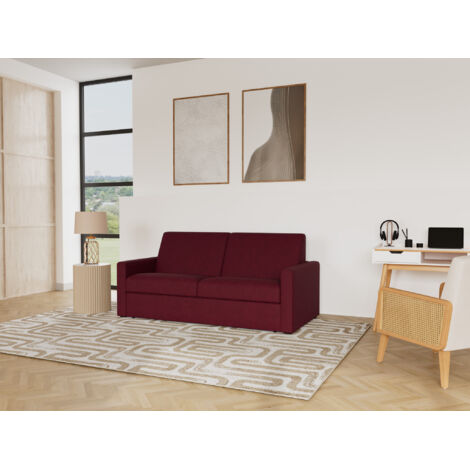 Julia - canapé 3 places convertible couchage quotidien matelas 18 cm en tissu