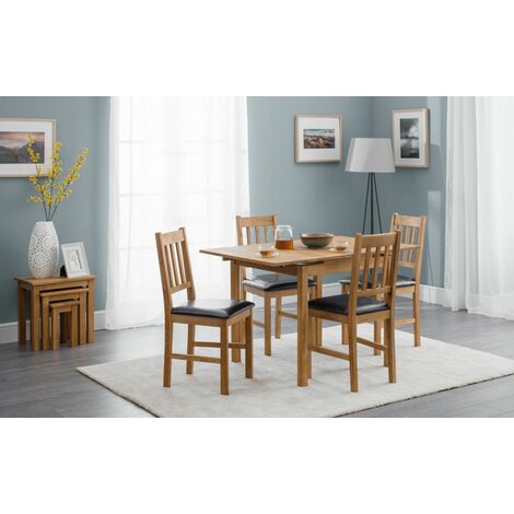 Julian Bowen Dining Set - Coxmoor Solid Oak Extending Table & 4 Chairs