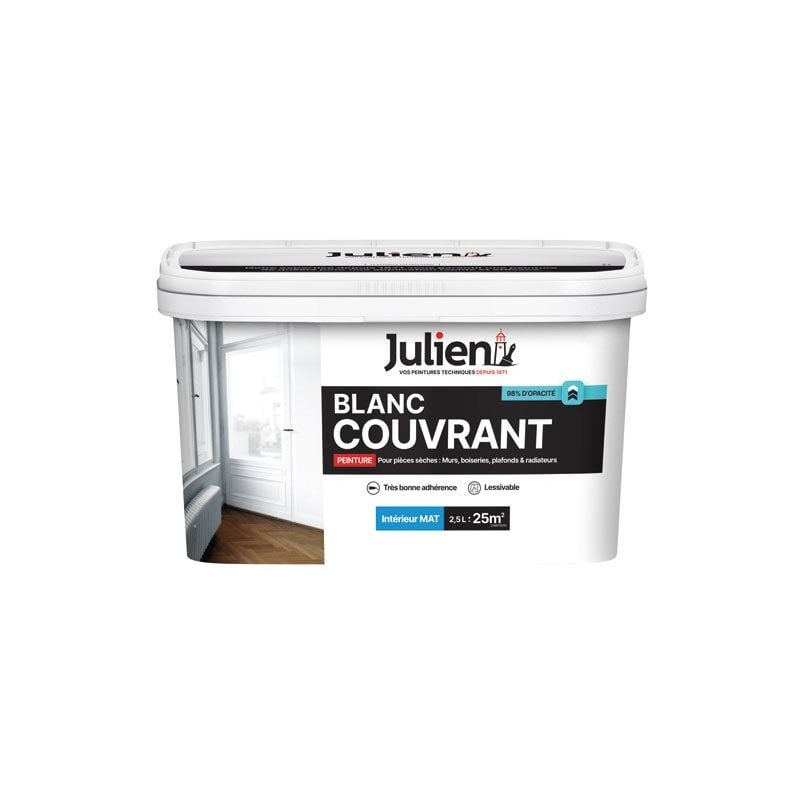 Julien - Blanc couvrant mat blanc base white 2.5l