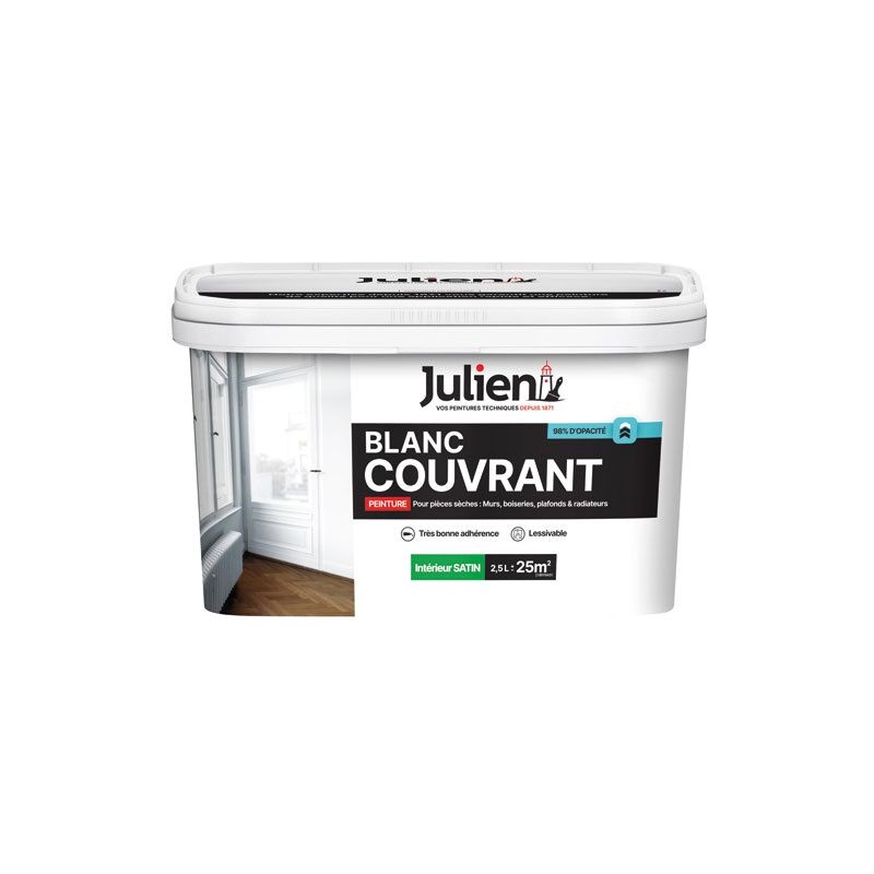 Julien - Blanc couvrant satin blanc base white 2.5l