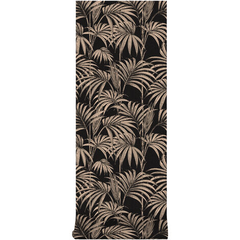 Julien MacDonald - Vliestapete Honolulu Palm Glitzer - Schwarz/Gold - 10m x 52cm