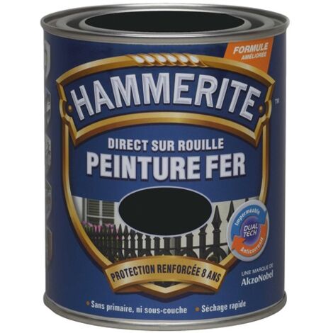 Julien – Peinture fer satinée 250ml noir – Direct sur rouille – Protection 8 ans contre rouille et UV – Application facile sans coulure