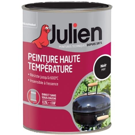JULIEN - Peinture haute température mat 250ml noir mat