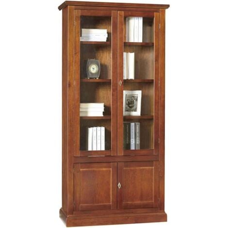 JULIET - mobile con vetrina in legno massello cm 90 x 41 x 186 h
