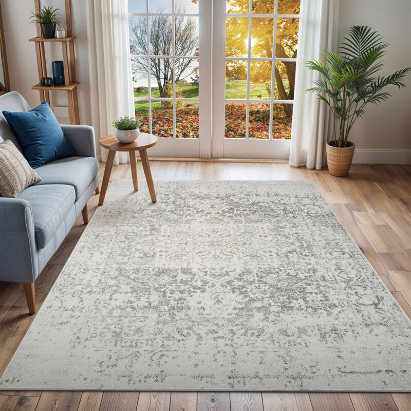 Surya - Tapis Vintage Oriental Gris/Blanc 160x220 cm