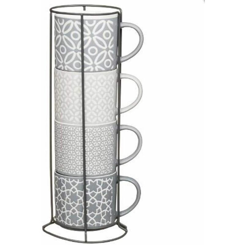 Jumbo Embossed Stacking Mugs 4pk - Approx. 4in. in Diameter