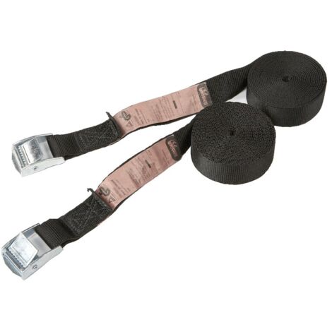 Jumbo Tie Down comes with Cam Buckle Black 8ft (250CM), Pack of 2