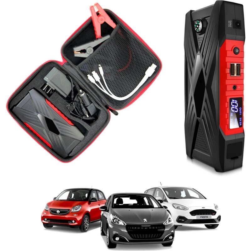 Fishtec - Booster batterie de Voiture 10 000mAh + 2 usb