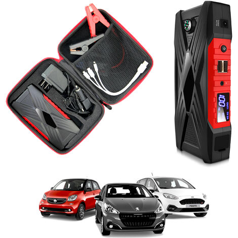 Booster de Batterie Voiture Portable Jump Starter Démarreur 800A 12800mAh  Pinces