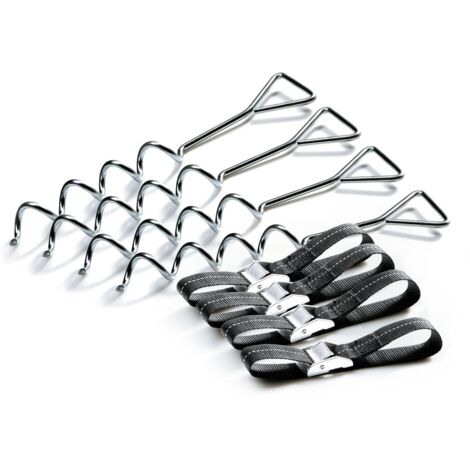 Jump Trampoline Unisexe Trampoline Jeunes Trampoline Befestigungs-Set : 4 Sturmhaken in Spriralbauweise Silver 30.48 cm