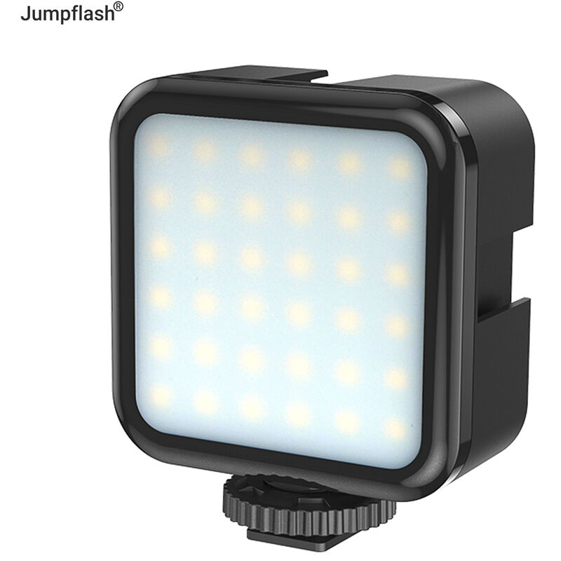 

Jumpflash L36R Luz de video LED regulable en la camara Luz de relleno con soporte de zapata de bateria recargable incorporada para fotografia y