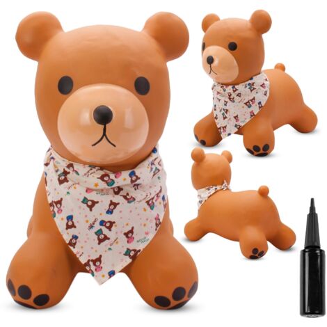 Jumping jack per bambini con pompa TEDDY, marrone con bandana