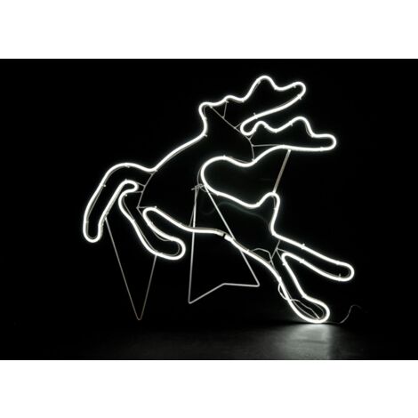 Jumping Reindeer Rope Light Silhouette-cool white 69 x 58cm
