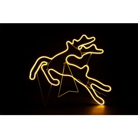 Jumping Reindeer Rope Light Silhouette-warm white 69 x 58cm