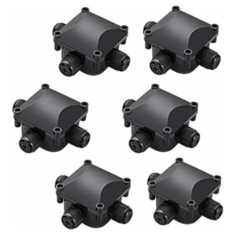 Junction Box, 6 Pcs 3 Way IP68 Waterproof Cable Connector Electrical Connection Box Cable Muffle