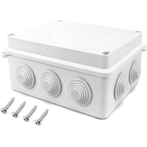 Junction box, IP65 in ABS plastic, waterproof for outdoor use, White, 150 x 110 x 70 mm
