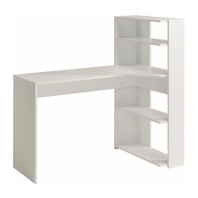 Parisot - JUNE Bureau d'angle contemporain décor blanc - L 122 cm