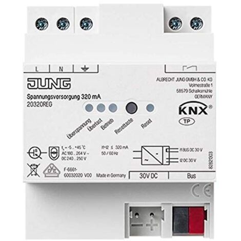 Jung 20320 REG Bloc d'alimentation KNX noir 320mA
