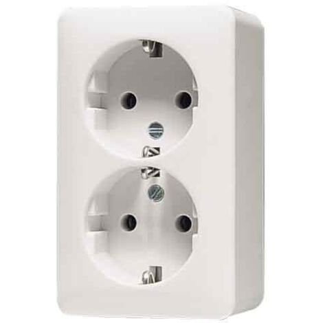 JUNG 6020A ENCHUFE SCHUKO, 16 A 250 V, DOBLE, 61 X 102 X 47MM, BLANCO MARFIL