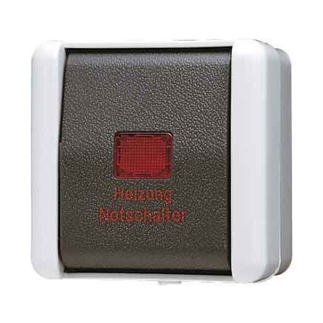 JUNG 806HW HEIZUNG-NOTSCHALTER UNIVERSAL AUS-WECHSEL, BRUCHSICHER, GRAU, WG800