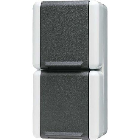 JUNG 8220-1W SCHUKO-STECKDOSE 2FACH, WAAGERECHT, BRUCHSICHER, GRAU, WG800