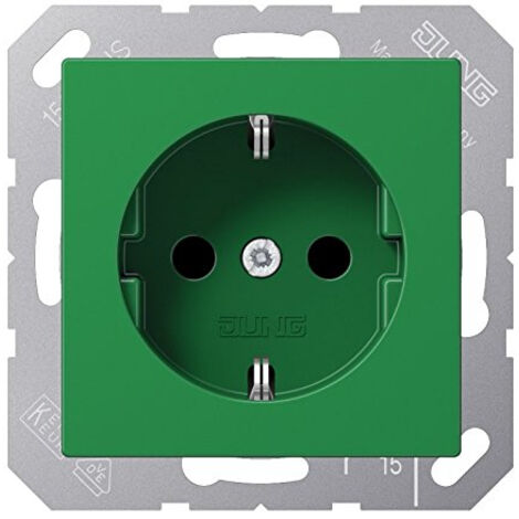 JUNG A 1520 BFKI GN PRESA CEE 7/3 TERMOPLASTICA VERDE 250 V 16 A 55 MM