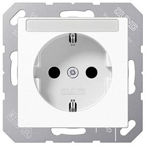 JUNG A1520BFKINAWW SCHUKO STECKDOSE 16A 250V TERMOPLAST HOCHGL NZEND, MIT SCHRIFTFELD, ALPINWEI