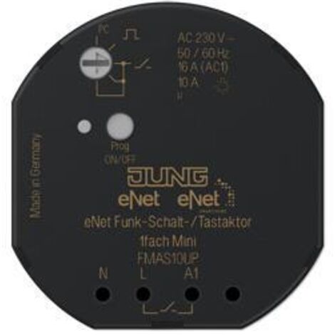 Jung Attuatore di commutazione/pulsante radio eNet 1 volta mini FM AS 10 UP