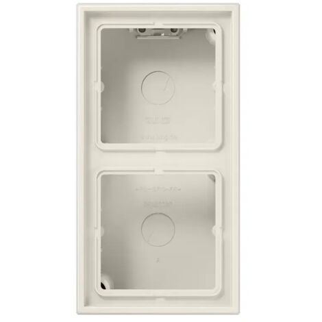 Jung Aufputz-Kappe 2fach, LS CUBE, Duroplast, weiß, senkrechte und waagerechte Montage LS 582 A W