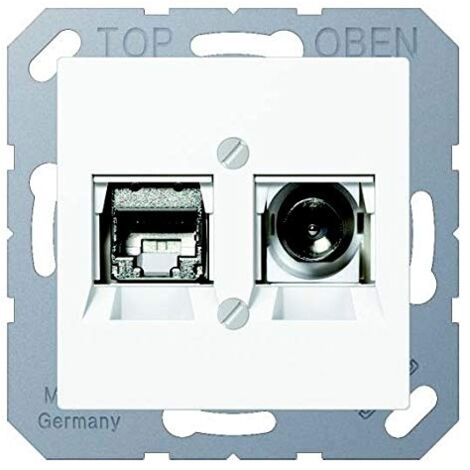 Jung Boîtier de connexion Smart-TV 1 compartiment, thermoplastique, série AS/A, blanc alpin MMD A 4521 WW