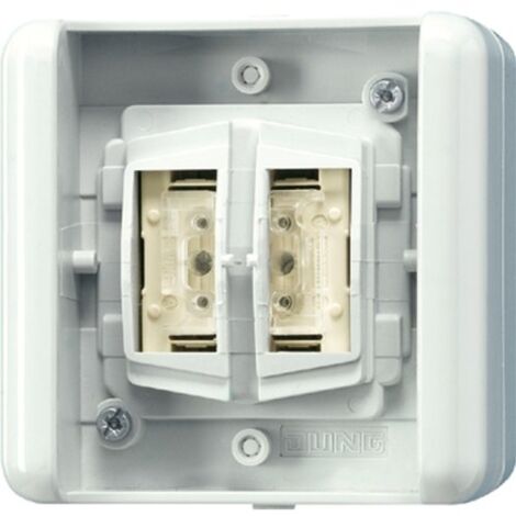 Jung Bouton-poussoir KNX BA – Position centrale – 2 voies, WG 800 8472.02 LED W