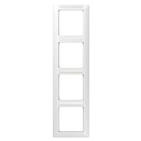 JUNG CADRE 4 PRISES INCASSABLE AVEC FENÊTRE 9 X 56 MM ET 11 X 54 AS 500 BLANC ALPIN, 1 PIÈCE, AS 584 BF INA WW AS584BFINAWW
