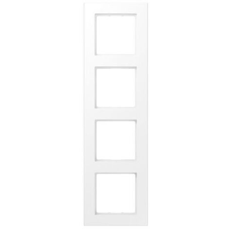 Jung Cadre 4x, A 550, thermoplastique laqué, blanc neige mat, montage vertical et horizontal A 5584 BF WWM