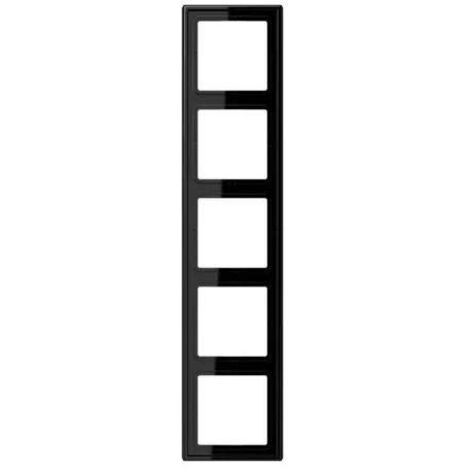 Jung Cadre 5x, LS 990, IP 44, Duroplast, noir, montage vertical et horizontal LS 985 SW