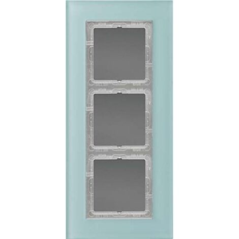 Jung Cadre en verre 3gang, LS PLUS, verre, blanc mat, montage vertical et horizontal LSP 983 GLAS