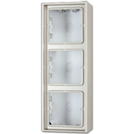 Jung Calotta per montaggio in superficie 3 posti, LS CUBE, termoindurente verniciato, acciaio inox, montaggio verticale e orizzontale ES 2583 A-L