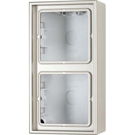 Jung Capot apparent 2 boutons, LS CUBE, Duroplast laqué, acier inoxydable, montage vertical et horizontal ES 2582 A-L