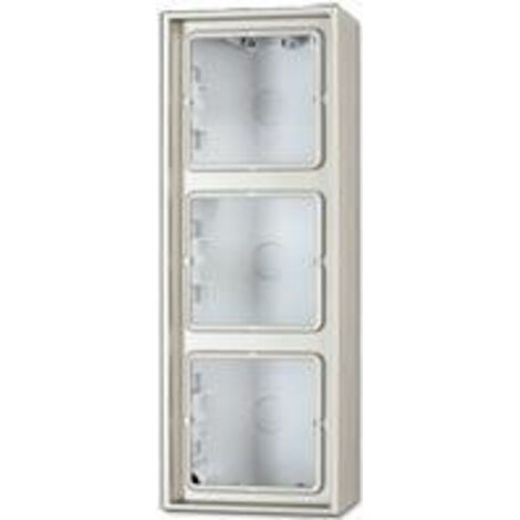 Jung Capot apparent 3 boutons, LS CUBE, Duroplast laqué, acier inoxydable, montage vertical et horizontal ES 2583 A-L