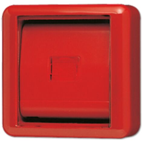 Jung Copertura con vetro singolo, con telaio integrato, termoplastica, WG 800, rosso 860 WGL RT