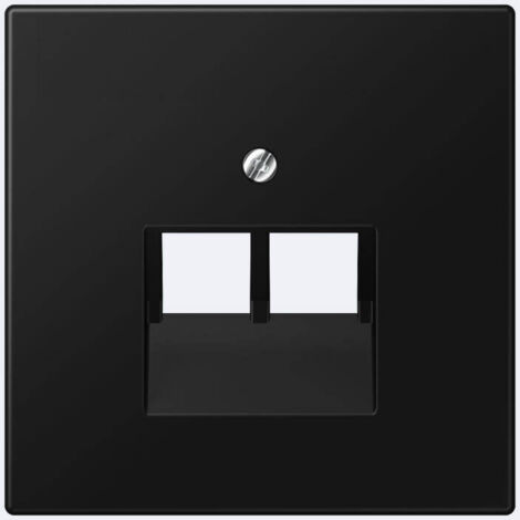 Jung Copertura per prese di collegamento IAE/UAE, 2 x 8 poli, Termoplastico verniciato, Serie LS, nero grafite opaco LS 969-2 UA SWM