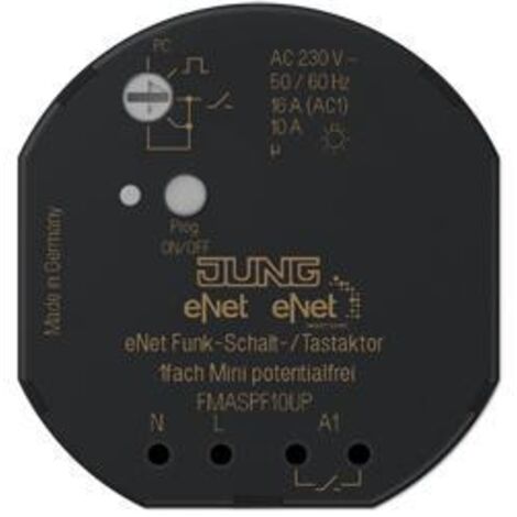 Jung eNet Attuatore di commutazione/pulsante radio 1x Mini senza potenziale FM AS PF 10 UP