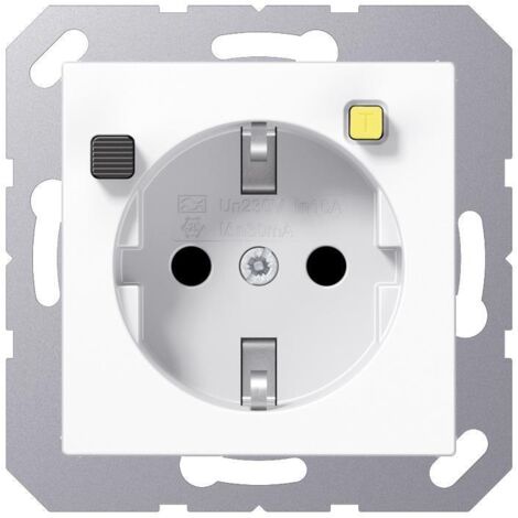 Jung FI-SCHUKO®-Steckdose (RCD) 30 mA, Serie AS/A, alpinweiß A5520.30WW