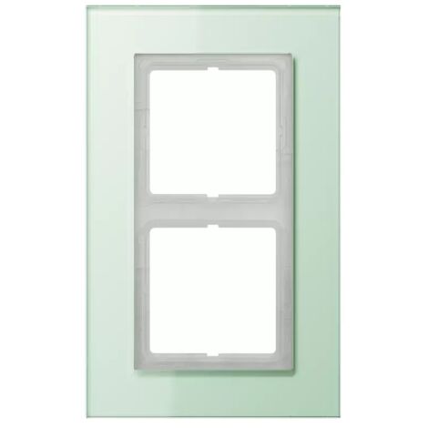 Jung Glasrahmen 2fach, LS PLUS, Glas, mattweiß, senkrechte und waagerechte Montage LSP 982 GLAS