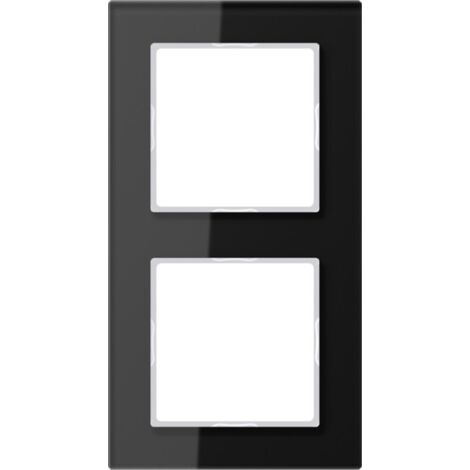 Jung Glasrahmen 2fach, senkrechte und waagerechte Montage, Glas, A CREATION, schwarz AC582GLSW