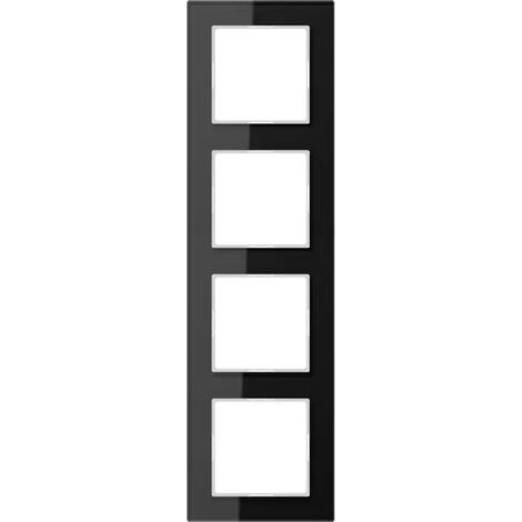 Jung Glasrahmen 4fach, senkrechte und waagerechte Montage, Glas, A CREATION, schwarz AC584GLSW
