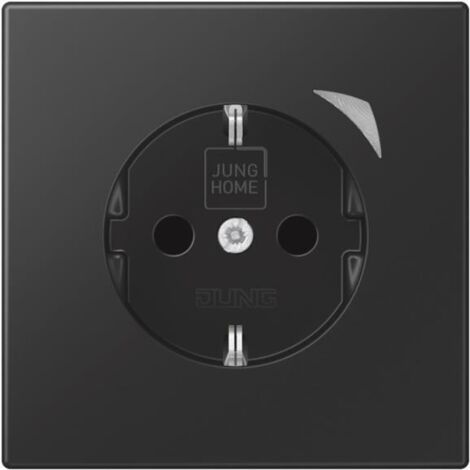 JUNG HOME Presa SCHUKO®, 16 A 250 V , con indicatore di funzionamento, SAFETY+, serie LS, nero grafite opaco BT LS 1521 S SWM