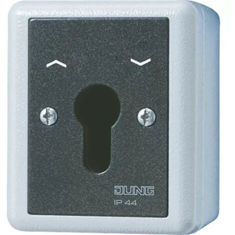 Jung Jalousie-Schlüsselschalter, Wendetaster, 2-pol. (2 Antriebe), IP 44, WG 800 834.28 G