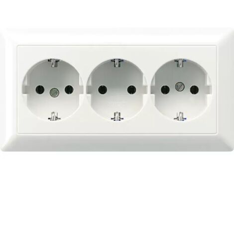 Jung KK-SCHUKO-Steckdose aws 16A 250V 3-fach AS 523 WW