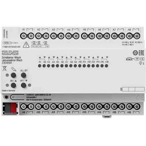 Jung KNX Schaltaktor 16fach, KNX Jalousieaktor 8fach 230161SR